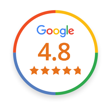 Google Reviews badge showing 4.8 out of 5 stars
